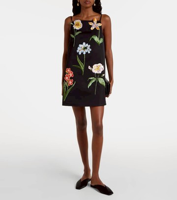 Leo Lin Leia floral-appliqué minidress