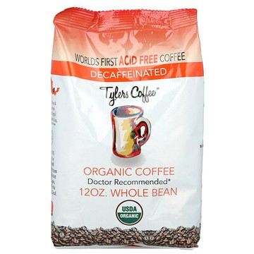 Tylers Coffees, 有機咖啡，全豆，去咖啡萃取，12 盎司