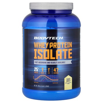 BodyTech, 分離乳清蛋白，法國香草味，3 磅（1.36 千克）