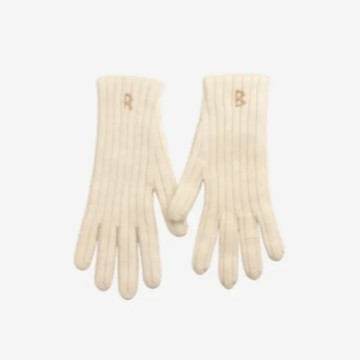 Ruslan Baginskiy RB字羊毛手套/奶油白