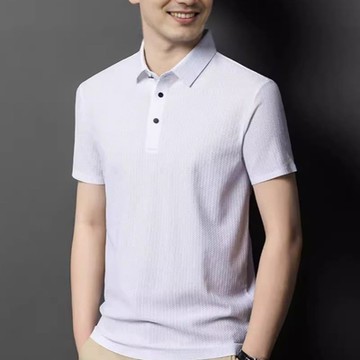 [巴黎精品] POLO衫短袖T恤-冰絲條紋抗菌透氣男上衣4色v1bf15