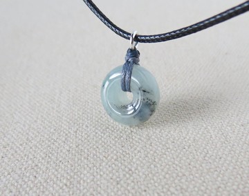 【金剛結】本命年【平安如意】冰烏雞翡翠韓國蠟線項鍊SE04避邪