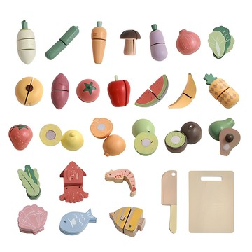 Fiesta 木製蔬果切切樂28件組  1組  混合顏色