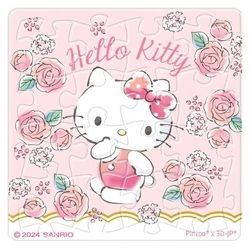 Hello Kitty 花朵系列 紅玫瑰 磁性拼圖  16片  1盒