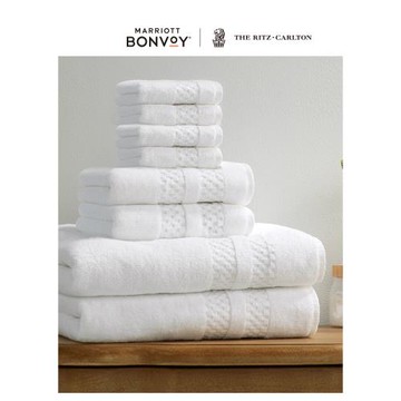 麗思卡爾頓 五星級酒店 居家全棉親膚面巾方巾 純棉吸水毛巾浴巾