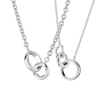 ::免費刻字:: 彩色美滿愛情 925純銀 情侶項鍊 一對販售