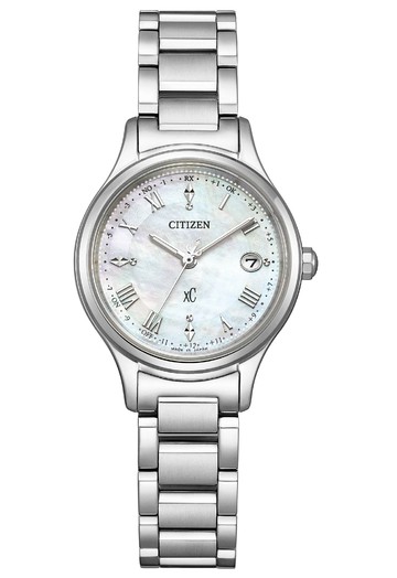 送禮首選★CITIZEN星辰 XC 白蝶貝電波光動能鈦金屬腕錶ES9490-52D  附提袋【全館滿額折價★APP下單點數4倍送】線上購買享_實體門市同步服務