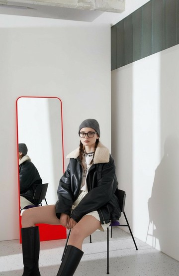 內毛毛蛋白皮外套