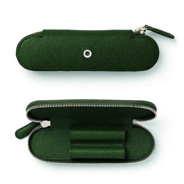 【Graf Von Faber-Castell】2支入拉鍊式筆套 橄欖綠壓紋 V118881-1  /個【APP滿額下單4%點數(單一帳號最高1000點)】7/31止