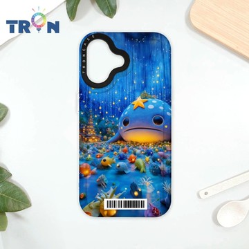 TRON iPhone 16 奇幻大鯨魚 防摔太空載具殼 透白 軟硬 手機殼