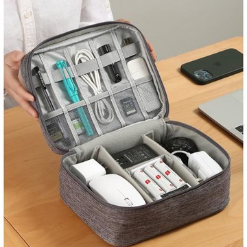 新款 數據線收納包充電器充電寶移動電源旅行包化妝包品分隔整理