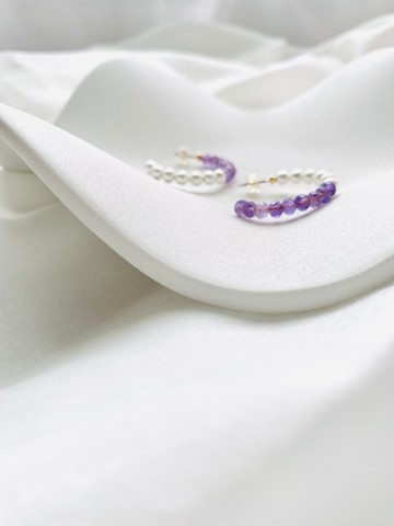 2月誕生石 紫水晶 × 棉珍珠