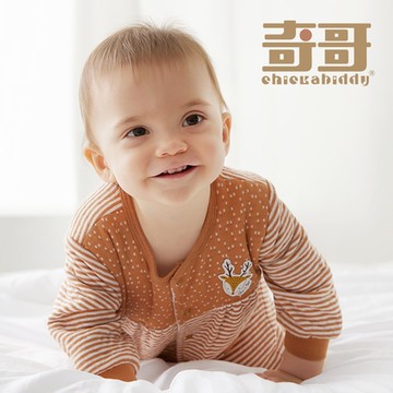 奇哥 Chic a Bon 森林樂園條紋夾層妙妙裝/兔裝/連身衣 (3-12個月)