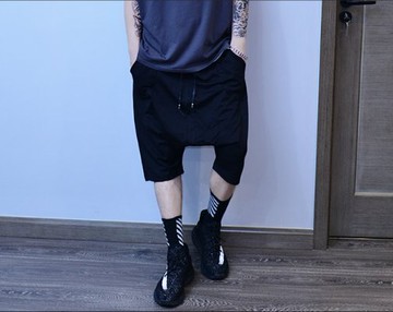 FINDSENSE Z1 韓國 男 時尚 街頭 嘻哈 休閒寬鬆 吊襠休閒短褲 蝙蝠褲 哈倫褲 七分褲