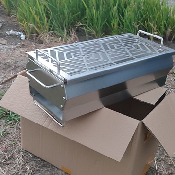 【免運/可開票】燒烤網 燒烤爐 烤魚爐 烤肉爐 304玫瑰金不銹鋼燒烤爐高顏值燒烤架子超厚家用燒烤爐戶外燒