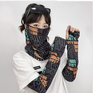 全臉防曬騎行開車釣魚防曬面罩男女全臉防護臉罩薄款護頸脖套冰絲圍脖時尚