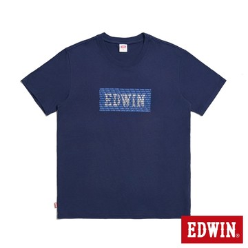 EDWIN 男款 小字排列BOX LOGO短袖T恤(丈青色)