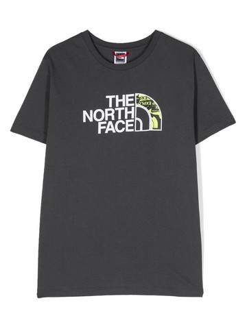 The North Face Kids - logo-print cotton T-shirt - kids - Cotton - L - Grey