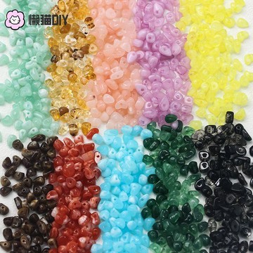 DIY串珠🌈 不規則暈染小碎石亞克力串珠DIY手作飾品手機鏈項鍊配件材料小衆 串珠diy 手作饰品 diy饰品