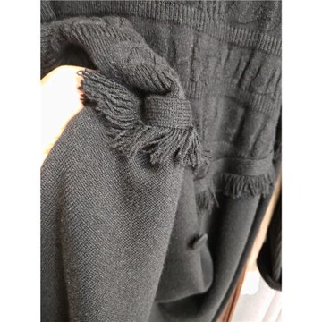 強烈推薦深圳南油高貨！修身顯瘦遮肚子黑色圓領毛衣裙長113胸108