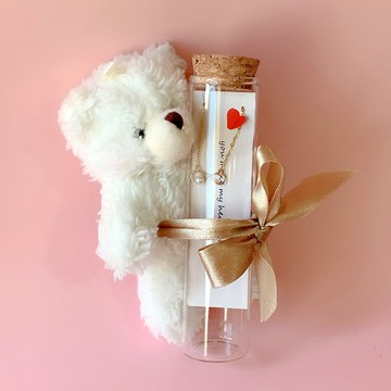 【禮物】無限的愛水晶珍珠14KGF注金手鍊小熊禮盒