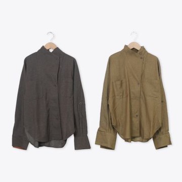 【MASTINA】領巾式翻領短外套  綠 咖(魅力商品)