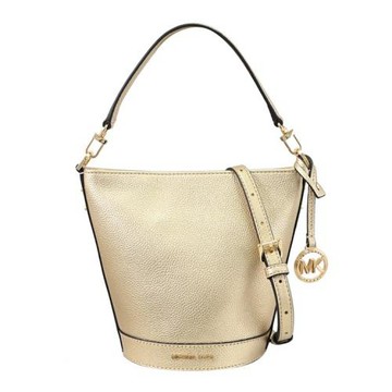 MICHAEL KORS TOWNSEND 浮雕LOGO兩用水桶包.金