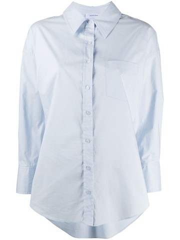 ANINE BING - high-low hem long-sleeve shirt - women - Cotton - XXS - Blue