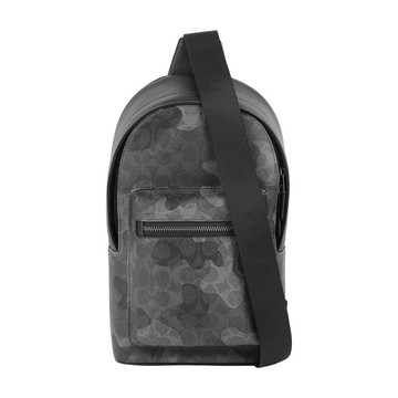 COACH West Pack 迷彩塗層拉鍊單肩背包(灰色)