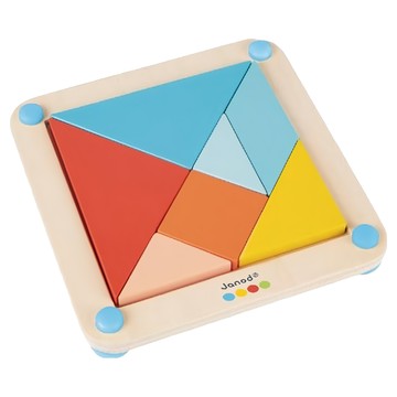 Janod 小小STEAM系列 七巧板 益智玩具 2-5歲兒童玩具  1個  Multi-color  1人