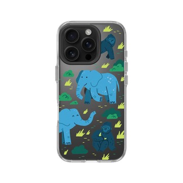iPhone 16 Pro Clear 透明 - RHINOSHIELD X Taipei Zoo - 非洲區插畫（西部低地大猩猩、非洲象）