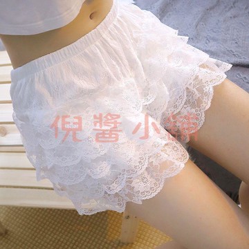 白色蕾絲安全褲女夏季薄款防走光不卷邊jk打底褲保險褲可外穿短褲【倪醬小鋪】