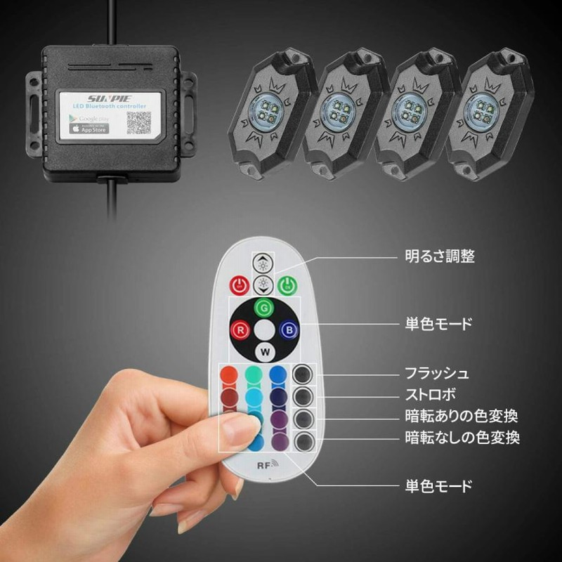 LEDロックライト RGB LED アンダーライト アンダーネオン 調光調