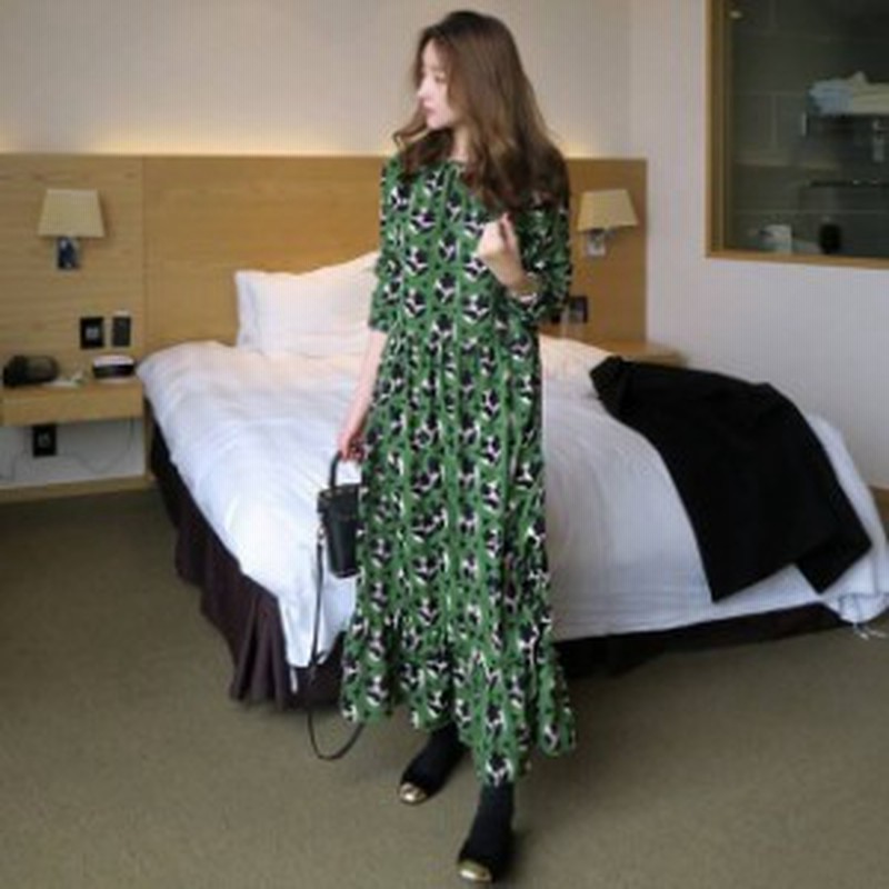 幾何学柄 長袖 ゆったり カジュアル ミモレ丈ワンピース Ap0109 通販 Lineポイント最大1 0 Get Lineショッピング