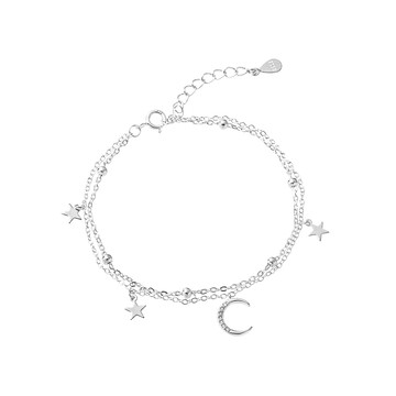 [預購] [純銀] 月下星河手鍊 / 2 size / Moonlight Galaxy Bracelet