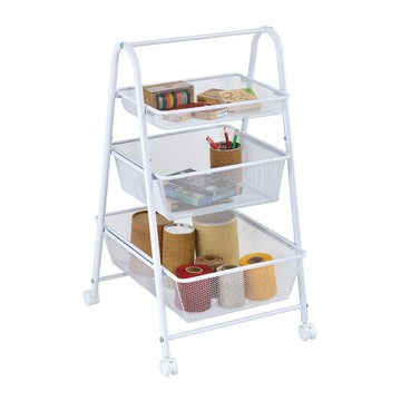 【完美主義】工業風簡約網籃收納推車 - Q0037