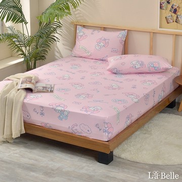 【Great Living格蕾寢飾】義大利La Belle Sanrio-夢幻甜心美樂蒂 單人海島針織床包枕套組