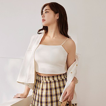 OB嚴選中大尺碼-雲朵自訂款-柔彈雙細肩短版BRATOP(XL-4L)《AB20094》