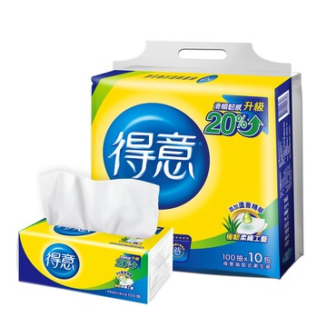 得意 連續抽取式花紋衛生紙(100抽x10包x7袋/箱)