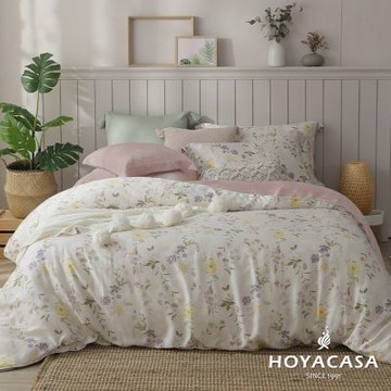 HOYACASA 加大抗菌天絲兩用被床包四件組-艾比琳