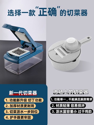 刨丝器 廚房切菜神器切丁神器土豆絲切絲神器家用擦絲刨絲器多功能切菜器 【韓尚優品】