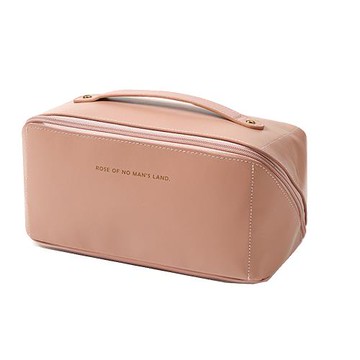 E.City_復古風皮革化妝洗漱收納包中包