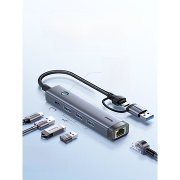 倍思拓展塢typec擴展usb分線器轉接頭hdmi投屏智能hub3.0集線器雷電4多接口網線轉換器電腦iPad筆記本手機