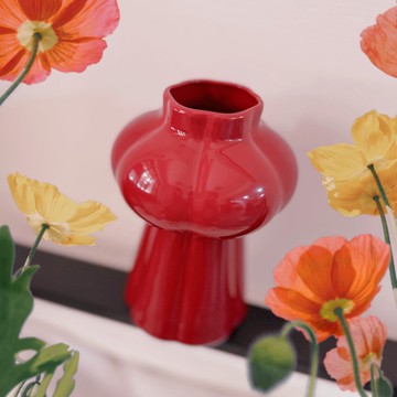 陶陶樂喜艷硃砂紅法式可愛小花瓶 / 花好日子