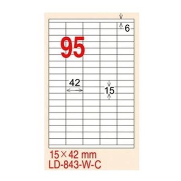 龍德三用列印電腦標籤/LD-843-G-A/淺綠/95格/105張/盒