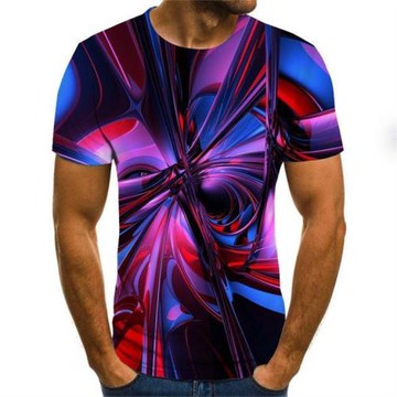 幾何圖 案3D印花男T恤Geometric Pattern 3D Print Men's T-Shirt