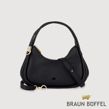 【BRAUN BUFFEL 德國小金牛】台灣總代理 波 大肩包-黑色/BF870-52-BK