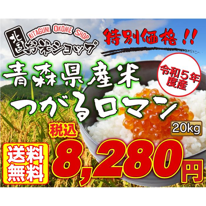 新米 令和5年産 つがるロマン 20kg お米 白米 精米 青森県産 10kgｘ2袋 小分け 送料無料