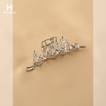 花跡小眾不規則發夾女簡約冷淡風特別設計感金屬抓夾鯊魚夾子