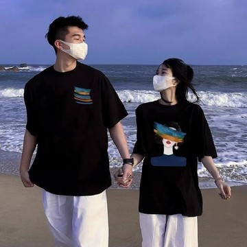 🚀隔日到貨🚀炸街全家裝透氣情侶裝超萌推薦短袖親子服家庭服卡通印花夏季親子裝團體服親子裝短袖上衣棉質必買春夏新品Tee